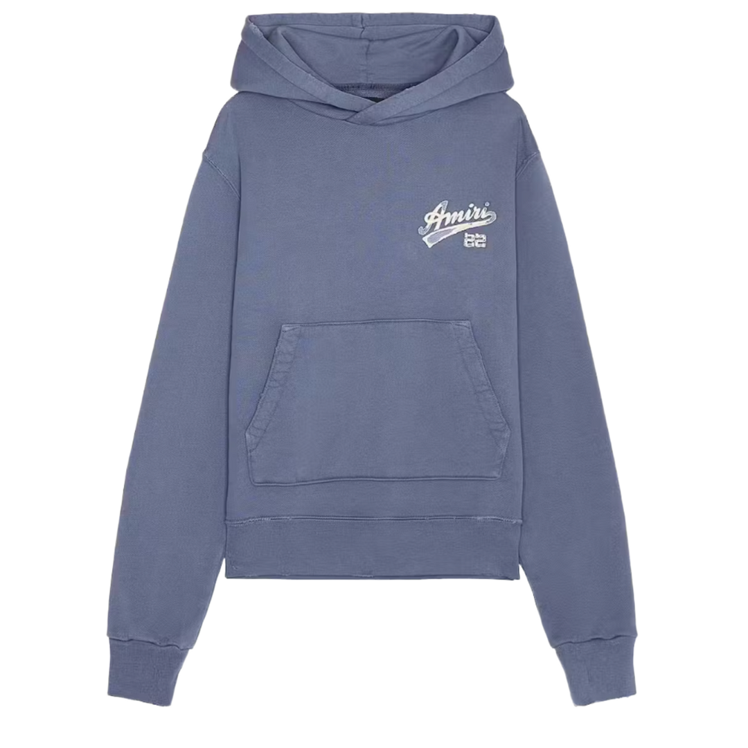 AMIRI 'BLUE 22 DISTRESSED' HOODIE