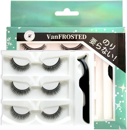 Glue-Free False Eyelashes, Repeated Use, No Adhesive, For Stages, Fitness Competitions, Dance, Stage, Self-adhesive, 3D Mink Volume, Large Eyelashes, Bush (3A) (3B)