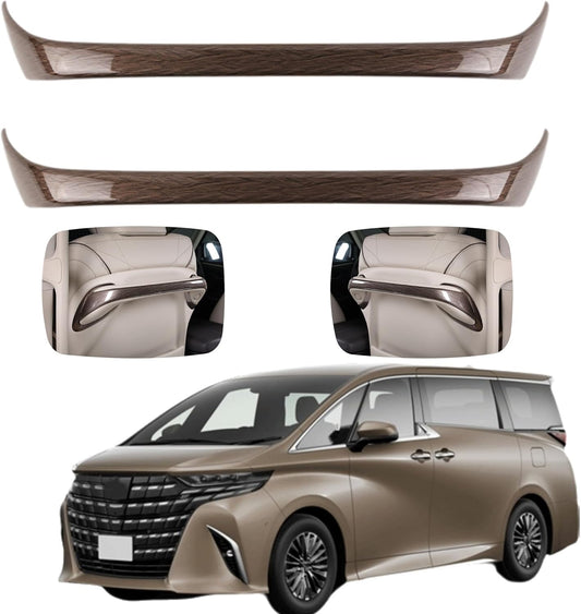 Compatible with Alphard/Vellfire 40 Series Accessories Back Seat Handle Trim Seat Steering Wheel Cover for Garnish Custom Interior Parts (Brown Wood)