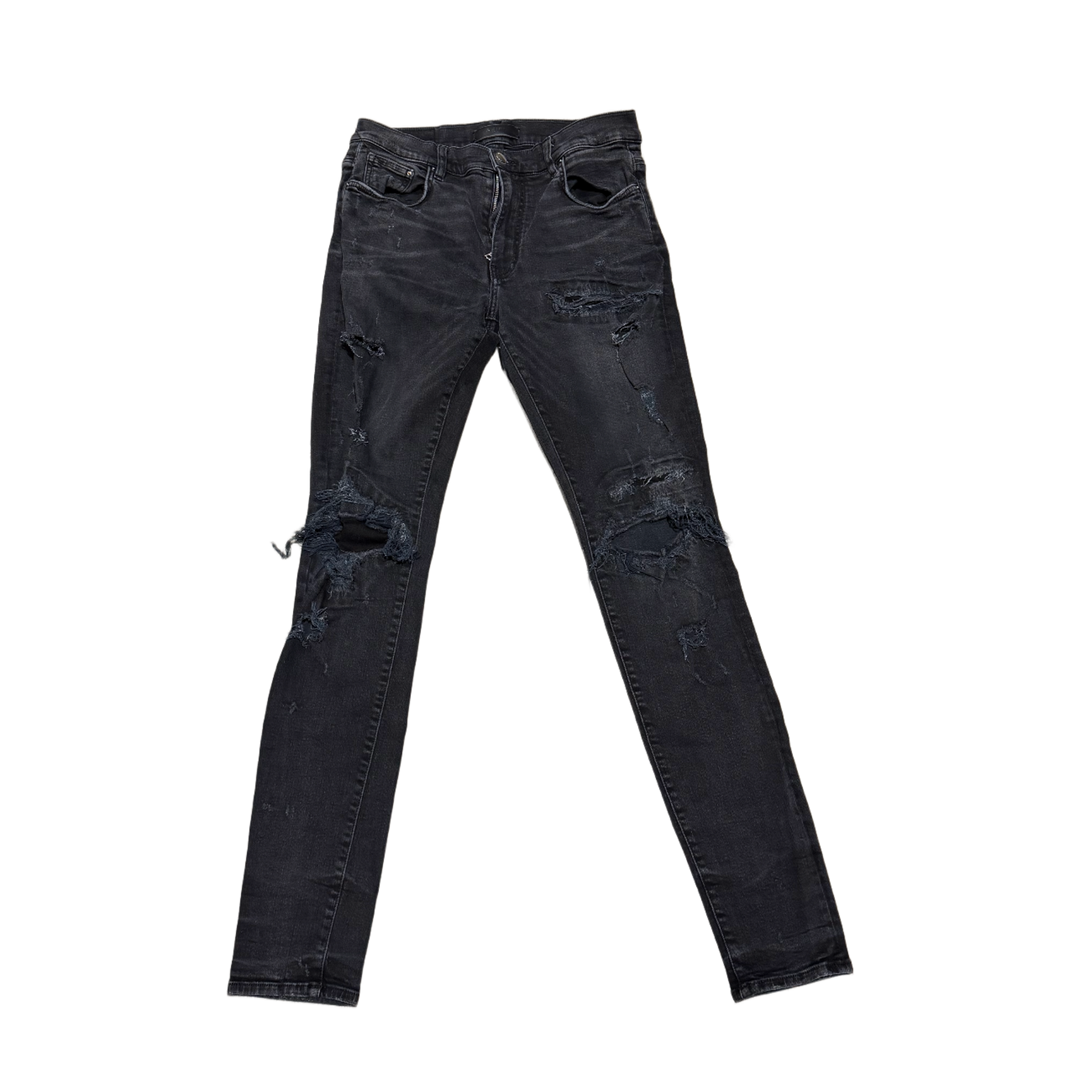 AMIRI 'DISTRESSED MX1' BLACK JEANS