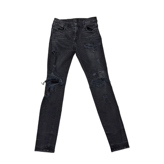 AMIRI 'DISTRESSED MX1' BLACK JEANS