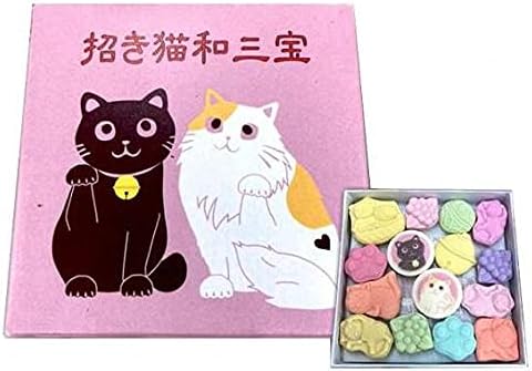 Maneki Neko Wasanpo, Wasanbon Sugar, Dried Sweets, Dried Sweets, Japanese Sweets, Cats, Black Cats, Kuroneko, Maneki Neko, Petite Gift
