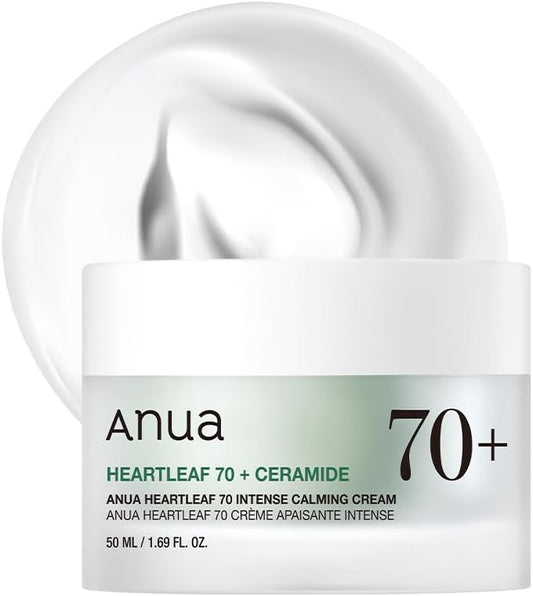 ANUA Dokudami 70 Intense Calming Cream, 1.7 fl oz (50 ml), Moisture Moisturizing Care, Plenty of Moisturizing, Dry Skin, Mixed Skin, Heartleaf Cream, Skin Care, Moisturizing Cream, Korean Cosmetics