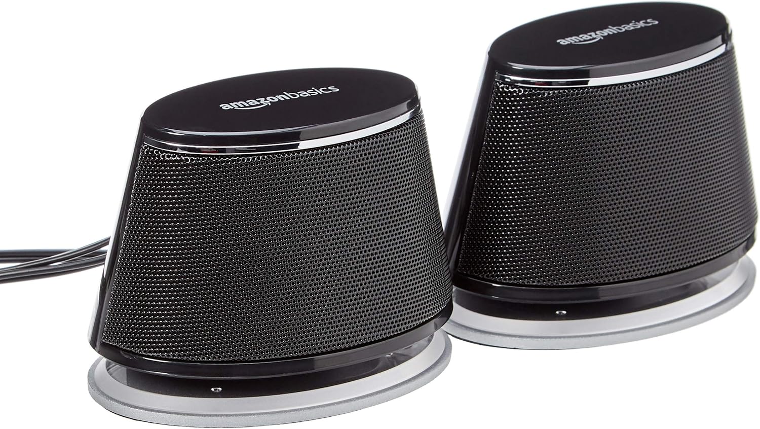 Basics Dynamic Sound Speaker, USB Powered, PC, Computer, Black, 1 Speaker Set, 2 Pieces