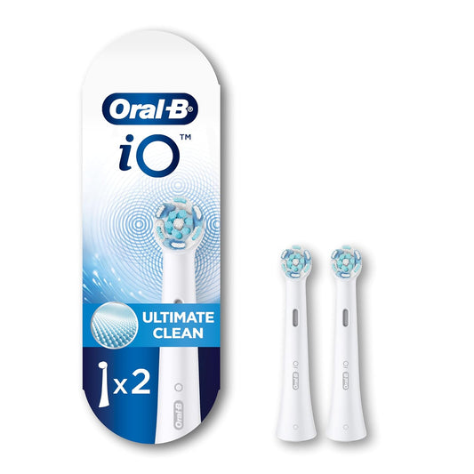 Oral-B iO Series Ultimate Clean - Cabezales de cepillo de dientes eléctrico de repuesto para un cepillo de dientes eléctrico Oral-B 2 unidades, color blanco