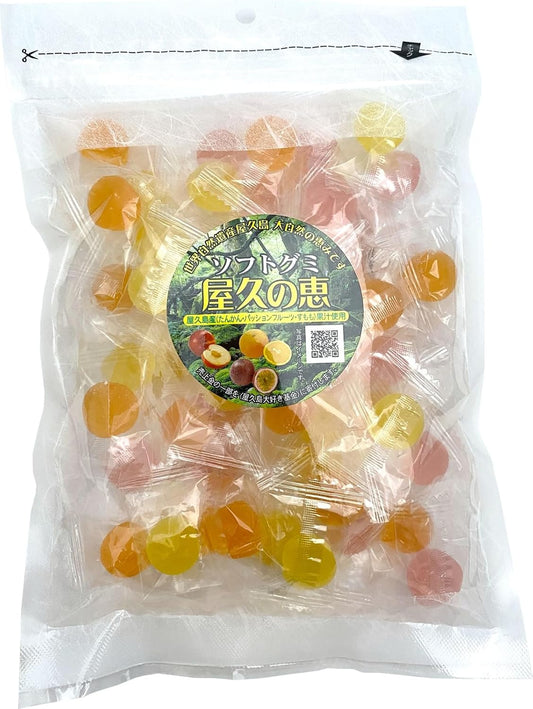 Elabel Soft Gummy, Yaku no Megumi, 8.8 oz (250 g) (Includes Individual Packaging), Large Capacity, Individual Packaging, Tankan Made in Yakushima, Passion Fruit, Plum, Juice