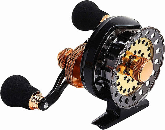 heizi Fishing Reel, Chinu, Black Fish, Raft Fishing, Wakasagi Fishing, Chaset Fishing, Ice Fishing, Drop in Clutch, Drag Function, Black Alloy