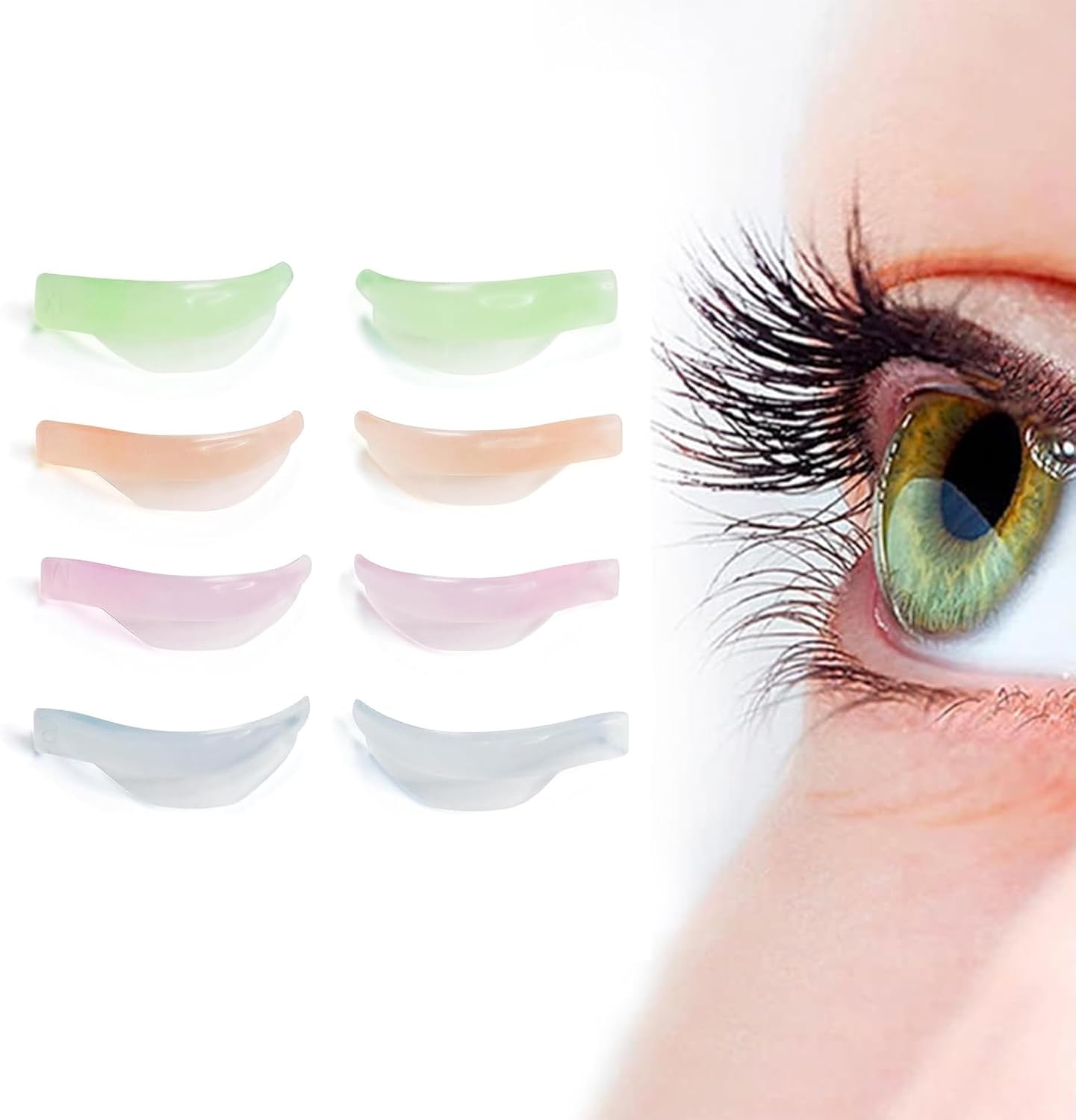 happykau Eyelash Lifting Silicone Pads Perma Pads 8 Pieces 4 Sizes Reusable Eyelash Perm Rod Extender Perma Cushion Eyelash Lifting Shield Professional Eyelash Lift Tool Eyelash