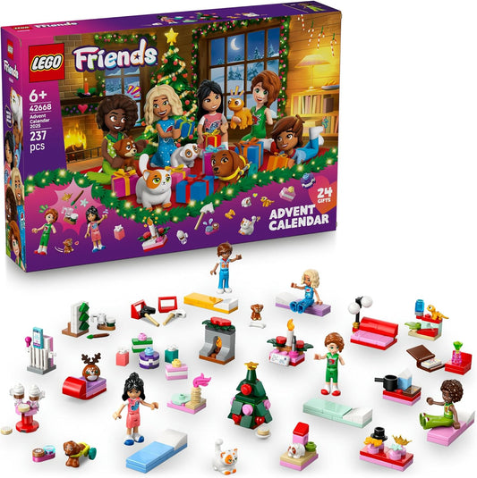 Lego 42668 Friends Advent Calendar 2025 Toy Birthday Present Blocks Educational Girls Boys Children 6 7 8 9 Years Old Vehicles Cars Disney Merchandise Christmas