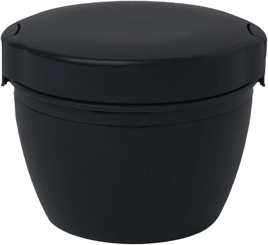 Asvel A3608 HLB-CD800S Heat Insulation Bento Box, Lunch Jar, Cafe Rice, 27.7 fl oz (800 ml), 2 Tiers, Vacuum Insulated, Large Capacity, Ag+, Antibacterial, Thermal Insulation, Black