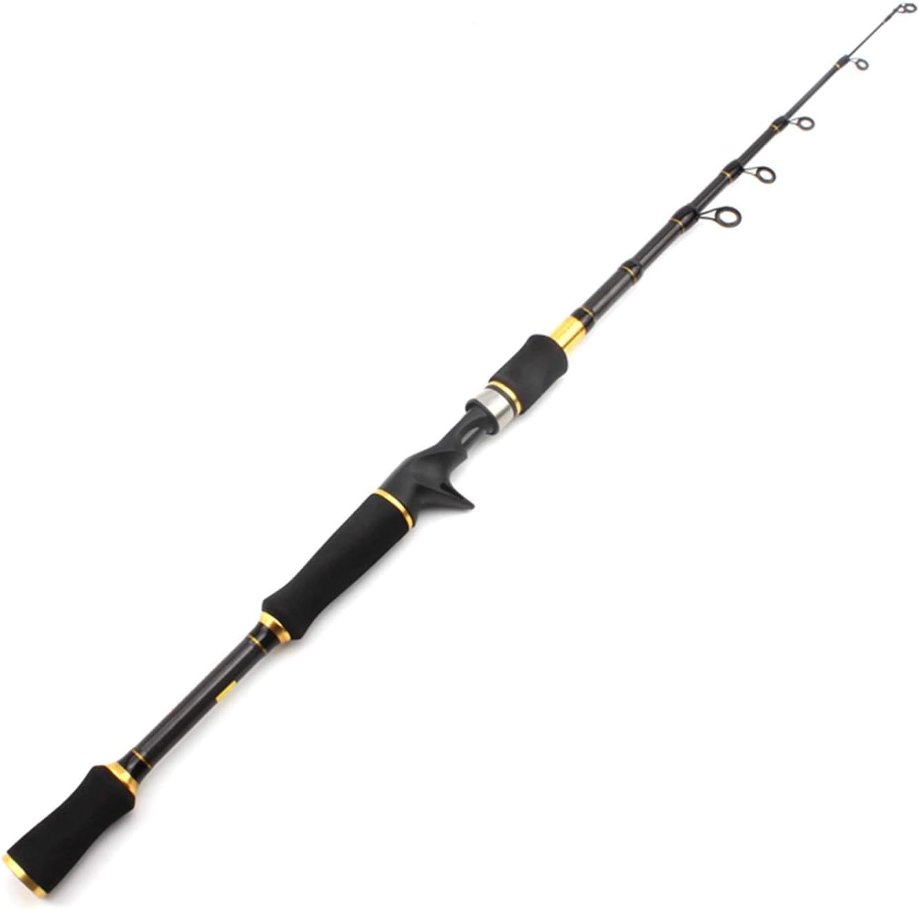High Carbon 6.9 ft (1.8 m) 2.1 m 2.4 m 2.7 m Rotating Cast Fishing Rod Telescopic Trout Travel Portable Fishing Rod Bait Weight 7-28g (Color: Spinning Rod, Length: 2.1 m)