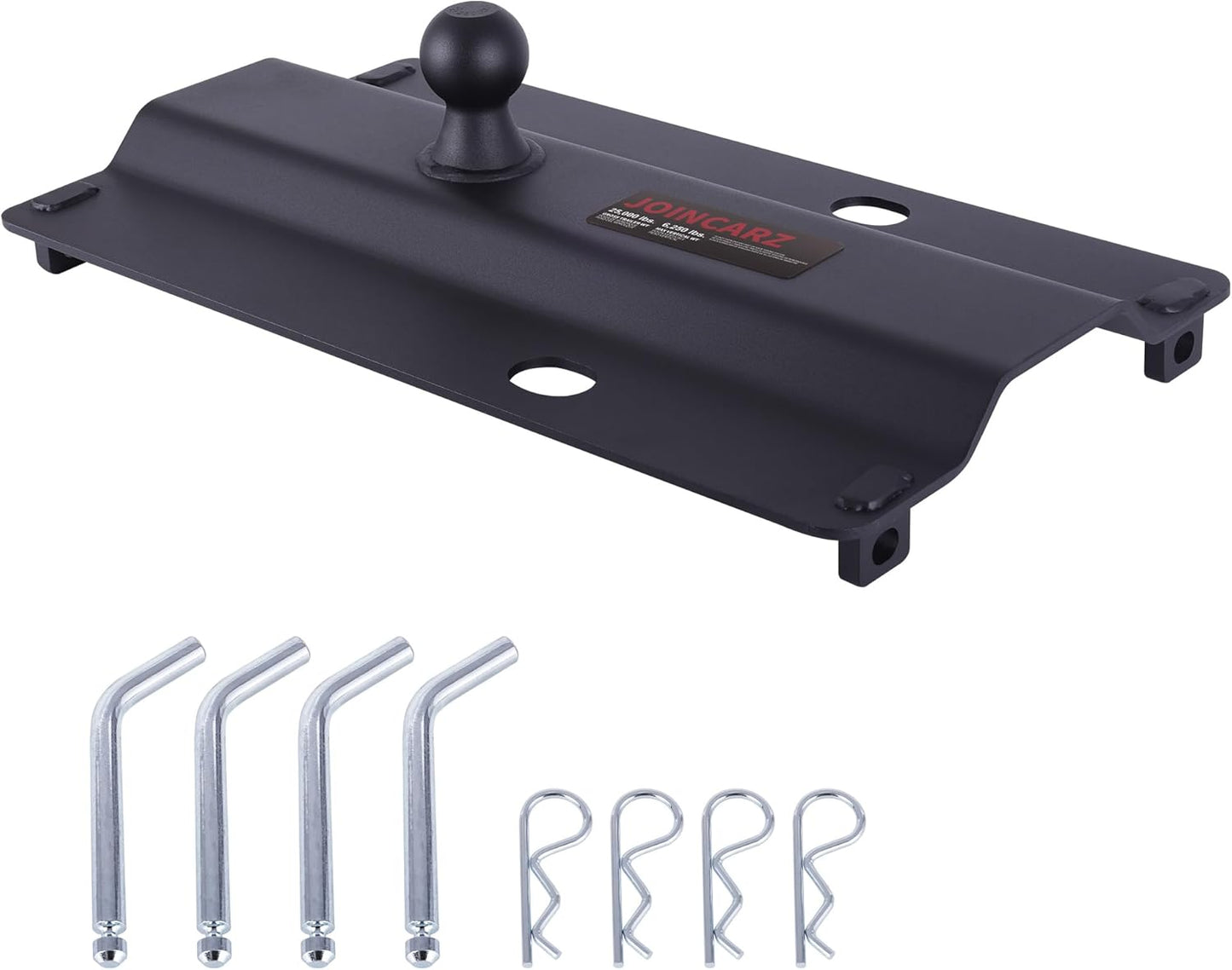 Placa de Bola de Cuello de Ganso de 25,000 libras Compatible con Rieles de Quinta Rueda, Adaptador de Enganche de Cuello de Ganso para Remolque de Cama de Camioneta, Bola de 2-5/16 Pulgadas
