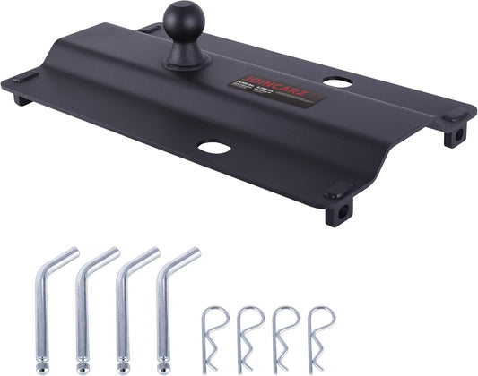 Placa de Bola de Cuello de Ganso de 25,000 libras Compatible con Rieles de Quinta Rueda, Adaptador de Enganche de Cuello de Ganso para Remolque de Cama de Camioneta, Bola de 2-5/16 Pulgadas