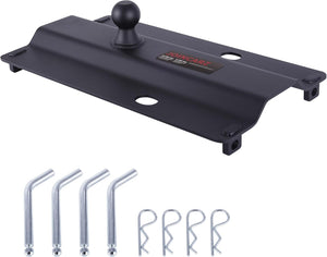 Placa de Bola de Cuello de Ganso de 25,000 libras Compatible con Rieles de Quinta Rueda, Adaptador de Enganche de Cuello de Ganso para Remolque de Cama de Camioneta, Bola de 2-5/16 Pulgadas