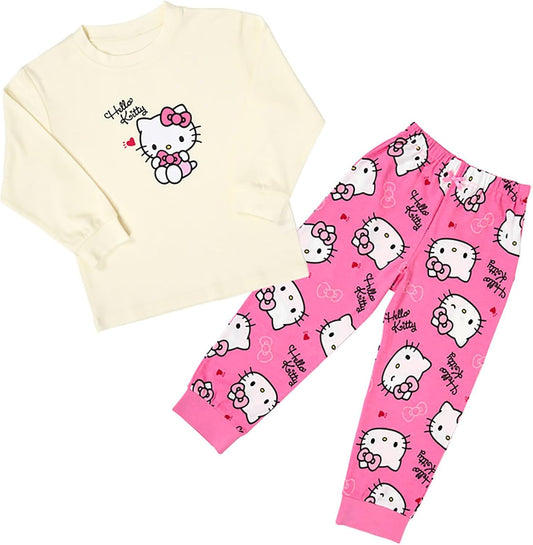 Sanrio Hello Kitty 485900 Kids' Long Sleeve Pajamas, 43.3 inches (110 cm)