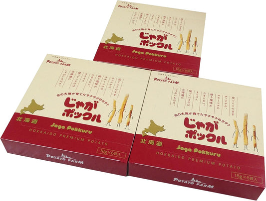 [Hokkaido Limited] Jagapokkuru, 6 Bags, 3 Box Set, Potato Farm