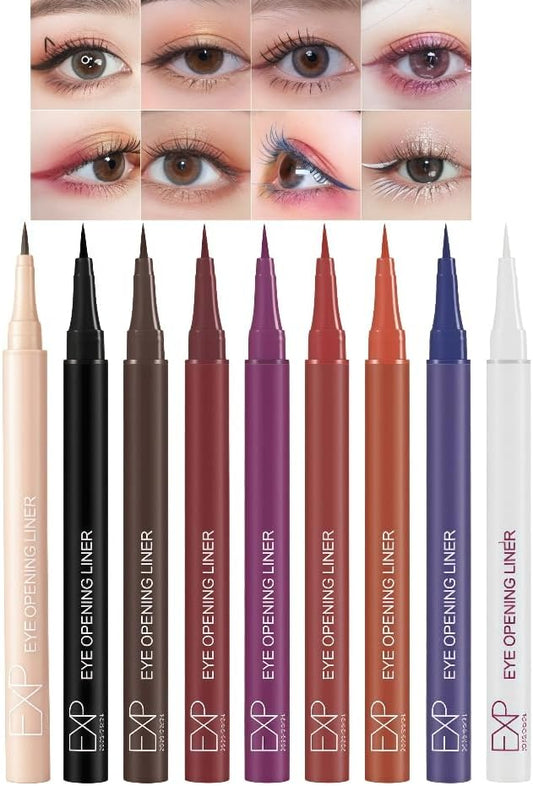 Multi Color Eyeliner Liquid Waterproof Color Eyeliner Not easy to fall off, easy to draw, no blurring waterproof and quick drying beginner-08# White