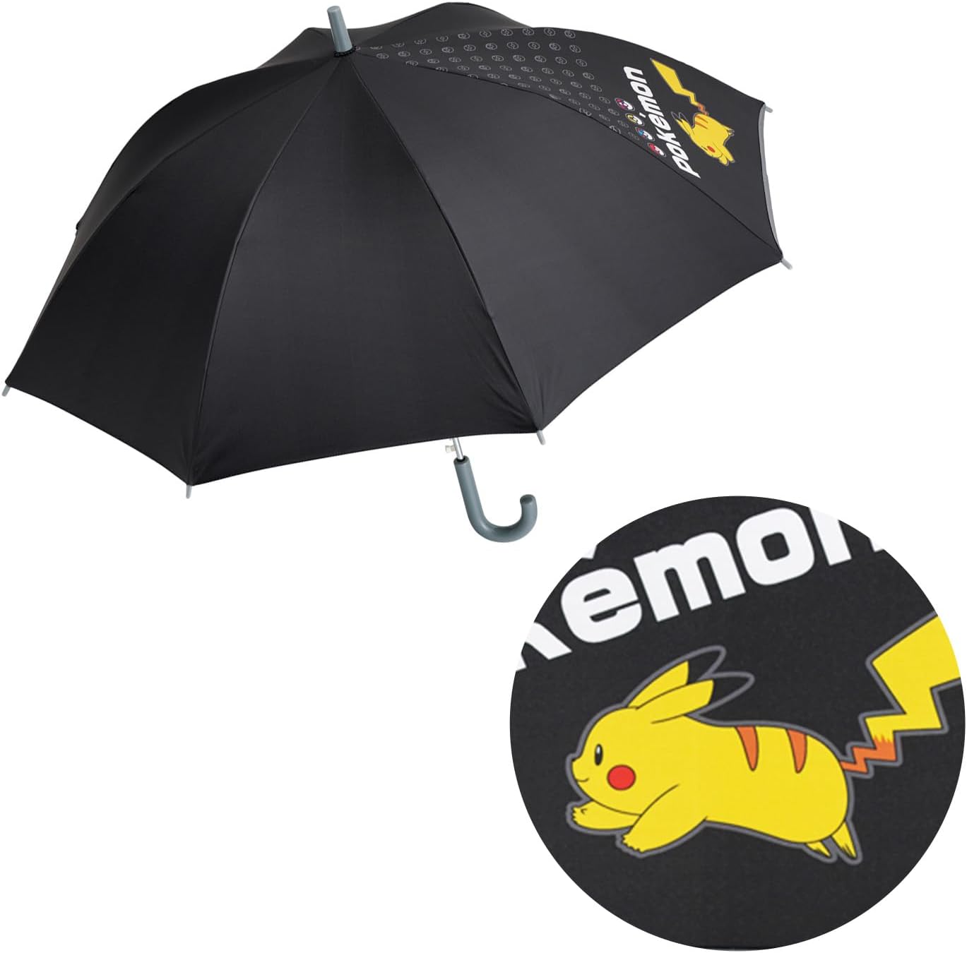 Skater UBSR3-A Children's Parasol, 21.7 inches (55 cm), Pokémon, Pikachu, For 9 to 10 years old, Approx. 49.2 to 53.1 inches (125 to 135 cm), Elementary Students, One-touch Jump Type, UV Protection, 8 Ribs, For Boys