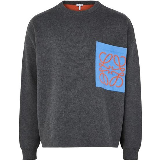 LOEWE Anagram pocket sweater in cotton and viscose - Image 1