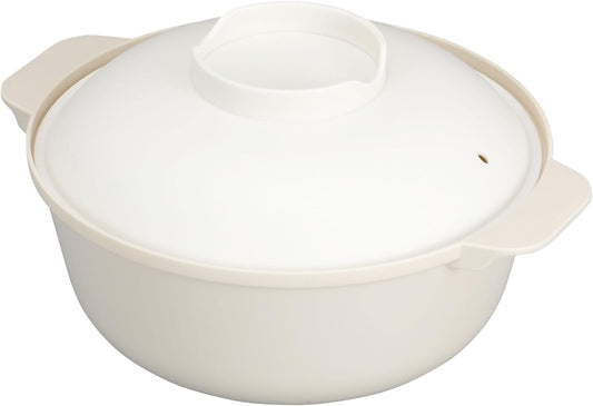 CBJAPAN Microwave Cooking Pot, Ramen, Donburi, Noodle Maker, Ivory Microwave Oven Easy Cooking Pot, Atomico