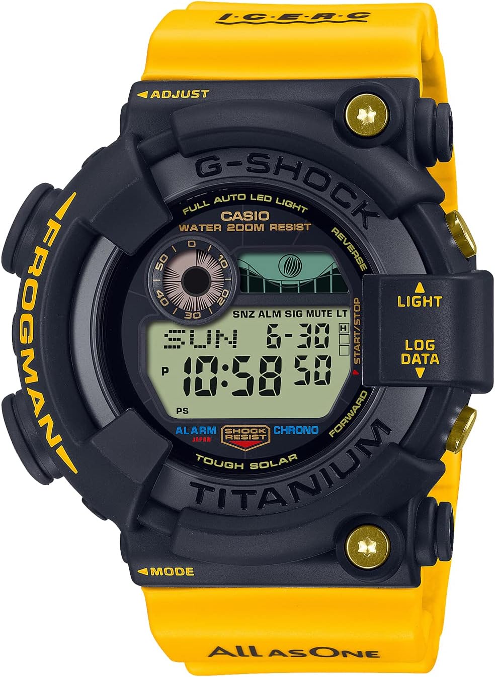 Casio GW-8200K-9JR GW-8200K-9JR Men's Wristwatch, FROGMAN Love Sea and The Earth, Collaboration Model, Solar, Biomass Plastic, Yellow, yellow, 1 piece, Waterproof