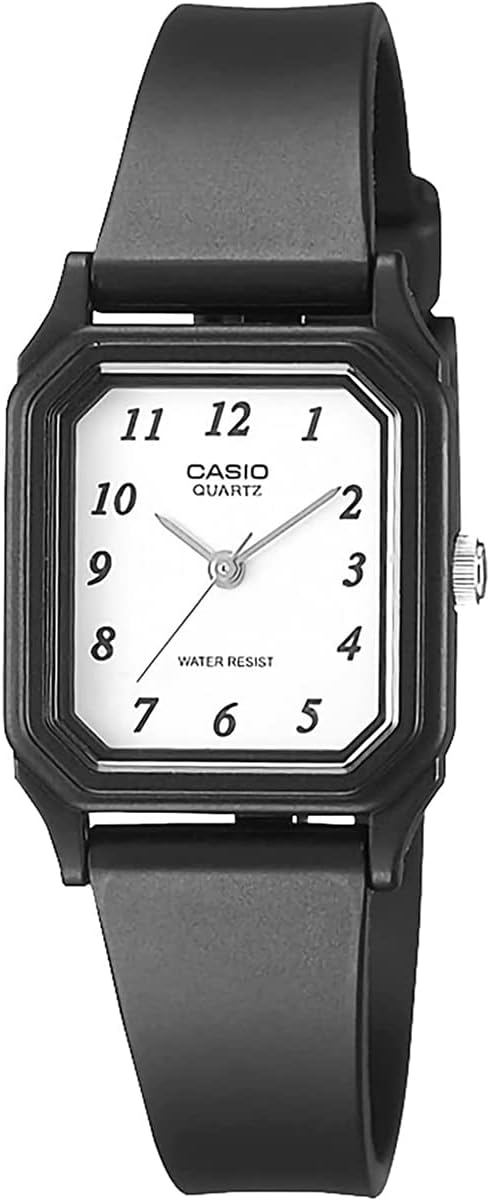 Casio LQ-142-7B Chippukashi Women's Analog Wristwatch, Cheap Casio Urethane Strap, Rectangular, white, Solid