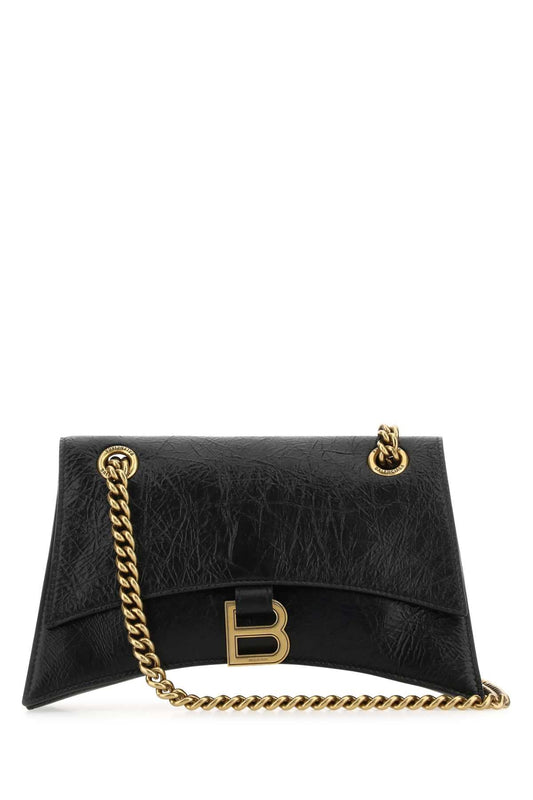 Balenciaga バレンシアガブラックレザースモールクラッシュショルダーバッグ - Image 1