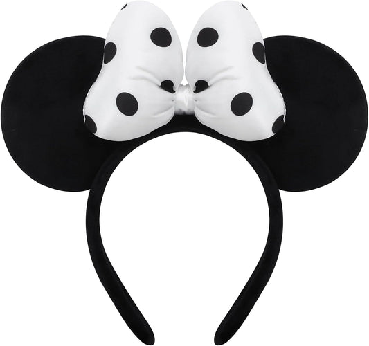 ODOCARE Handmade Mouse Ears Headband for Women and Ladies, Polka Dot Bow Mini Ears Costume Accessories