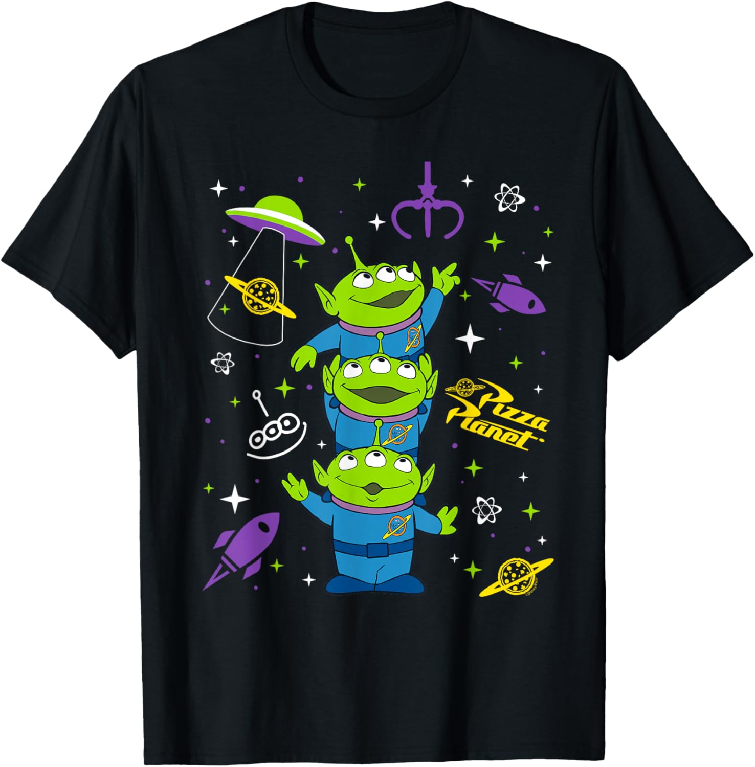 Disney y Pixar Toy Story Pizza Planet Aliens Collage Camiseta