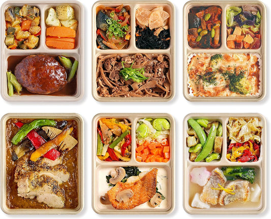 DELIPICKS Frozen Bento Lunch Box by Michelin Chef, Classic Popular Menu, 6 Types, Trial Set (Sugar Average 0.9 oz (25 g), Protein Average 0.6 oz (18 g), Salt Average 0.1 oz (2.8 g), Vegetables Per