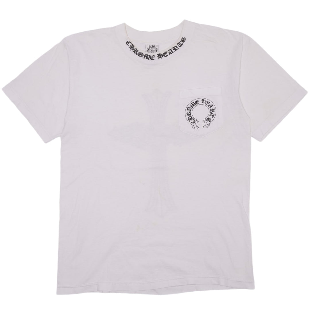 CHROME HEARTS 'WHITE' VINTAGE HORSESHOE/NECK LOGO TEE
