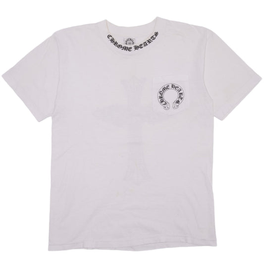 CHROME HEARTS 'WHITE' VINTAGE HORSESHOE/NECK LOGO TEE