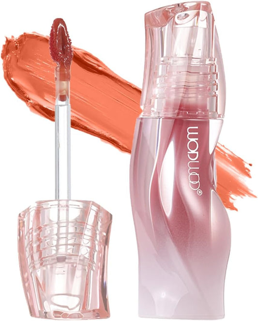 Lip Gloss, Tint Trip, Water Light, Lipstick, Glossy, High Color, Glossy, Difficult to Fall Out, Long Lasting, Moisturizing 6 Colors, For Beginners to Makeup, #5 Light Orange