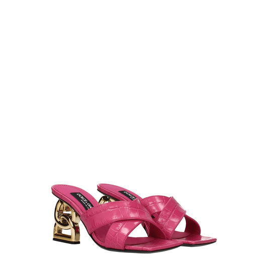 Dolce  Gabbana Dolce＆Gabbana Sandals Women Leather Pink/Cyclamen - Image 1
