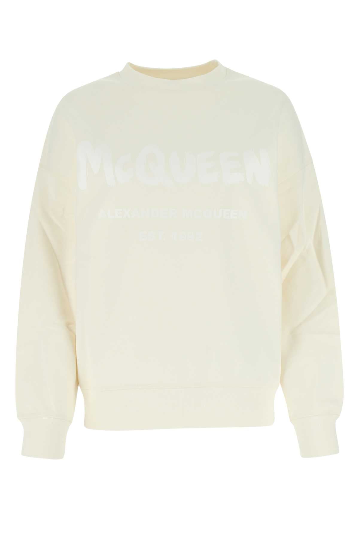 Alexander Mcqueen アレクサンダーマックイーンアイボリーコットン特大スウェットシャツ - Image 1