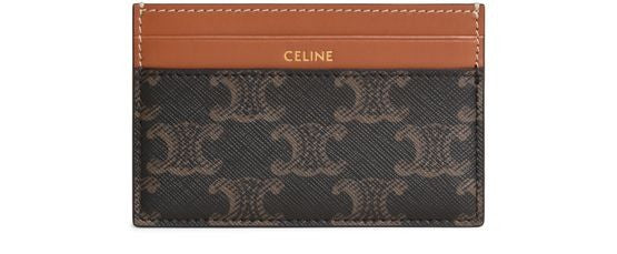 CELINE Medium card holder in Triomphe canvas and calfskin - Image 1