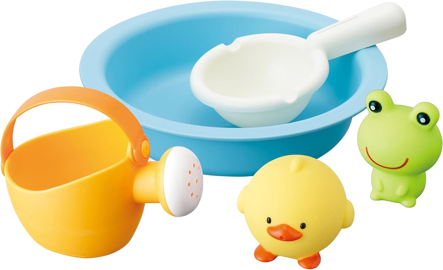 Toy Royal Soft Bath Variety Set (Water Play / Bath Play) Antibacterial Mildew Resistant Treatment (Washbasin / Ladle / Watering Can / Doll) Soft Material Pool Toy