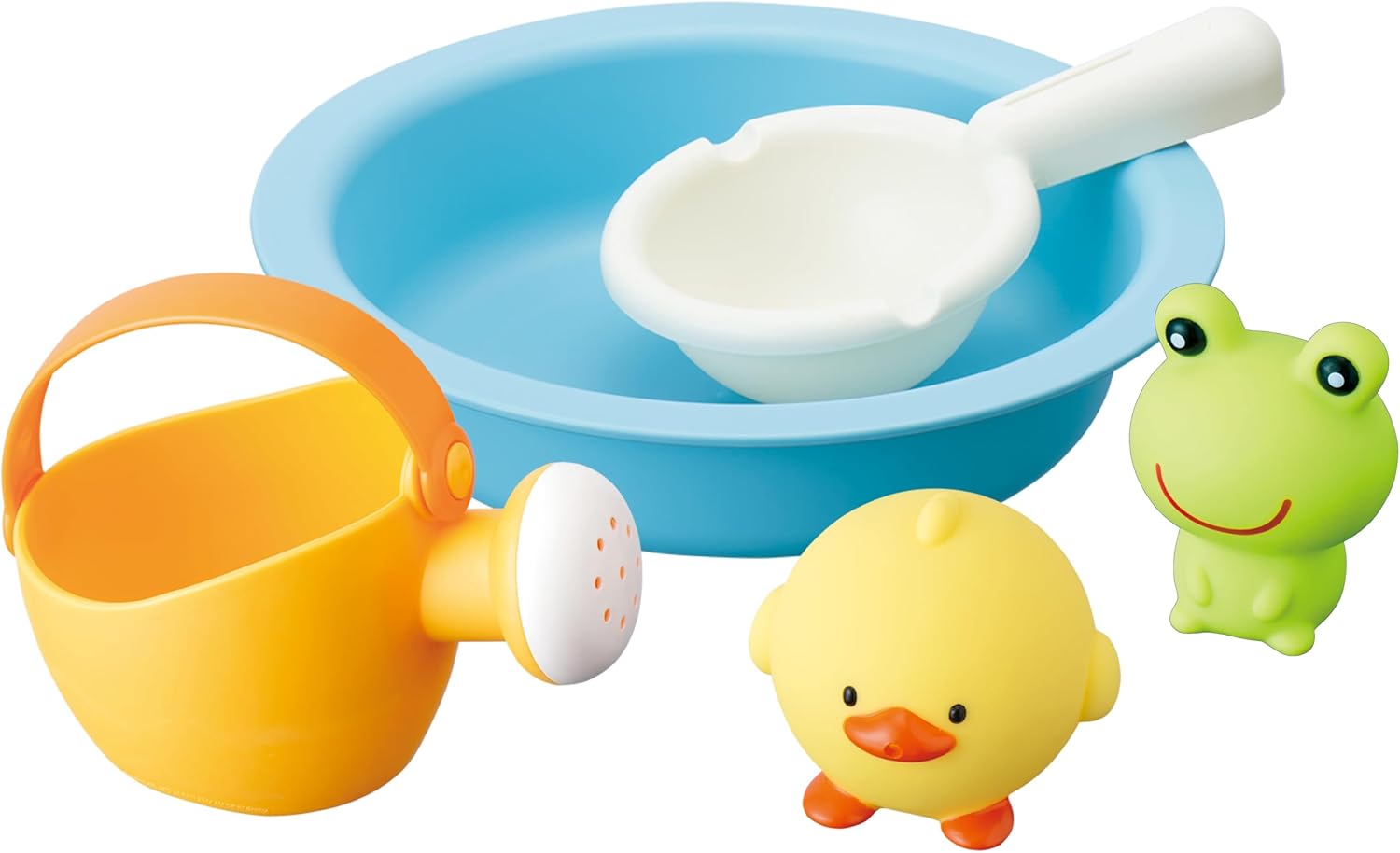 Toy Royal Soft Bath Variety Set (Water Play / Bath Play) Antibacterial Mildew Resistant Treatment (Washbasin / Ladle / Watering Can / Doll) Soft Material Pool Toy
