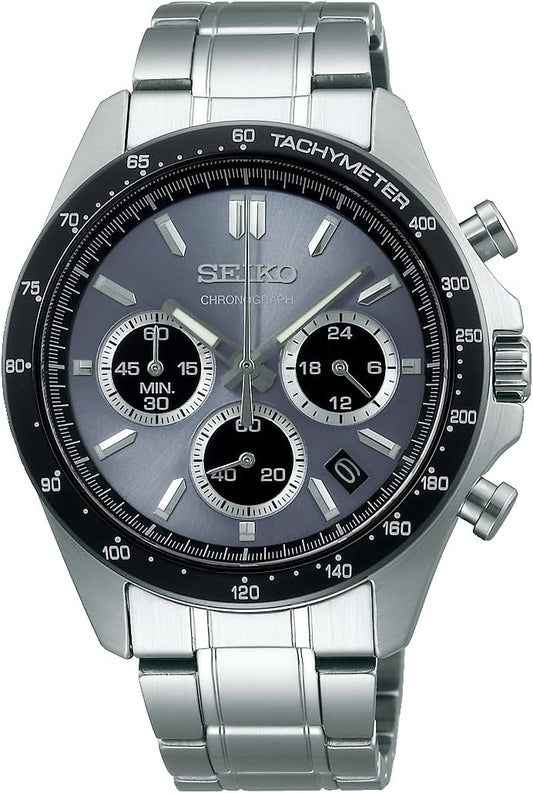 Seiko Selection Men's Quartz Chronograph, Dial: Blue Gray, Horizontal 3-prong chronograph