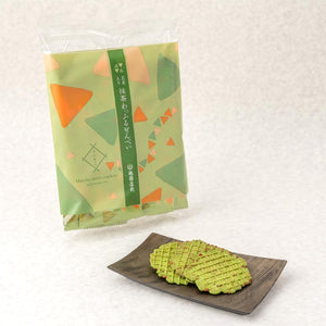 Jaen Tsujiri Matcha Confectionery with Brown Rice, Matcha Waffle Senbe, Set of 16, Kyoto Matcha, Sweets, Japanese Sweets, Gift, Souvenir