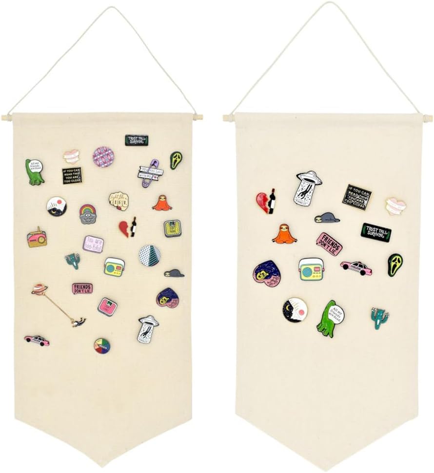 Broche para colgar en la pared, estuche de almacenamiento de joyas, soporte de exhibición de lienzo, soporte de pin esmaltado, soporte para pancartas, aretes, collar, organizador de colección