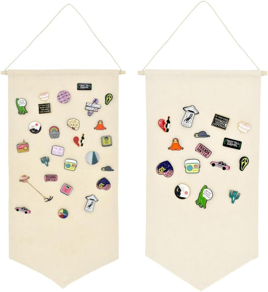 Broche para colgar en la pared, estuche de almacenamiento de joyas, soporte de exhibición de lienzo, soporte de pin esmaltado, soporte para pancartas, aretes, collar, organizador de colección