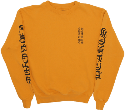 CHROME HEARTS 'VERTICAL LOGO' YELLOW CREWNECK