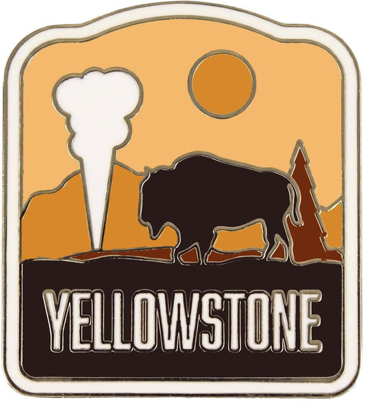 Vagabond Heart Yellowstone Pin – Insignia de solapa esmaltada dura de recuerdo de Wyoming – Pin de metal para viaje de parque nacional Yellowstone para mochila, chaqueta, sombrero, coleccionable para