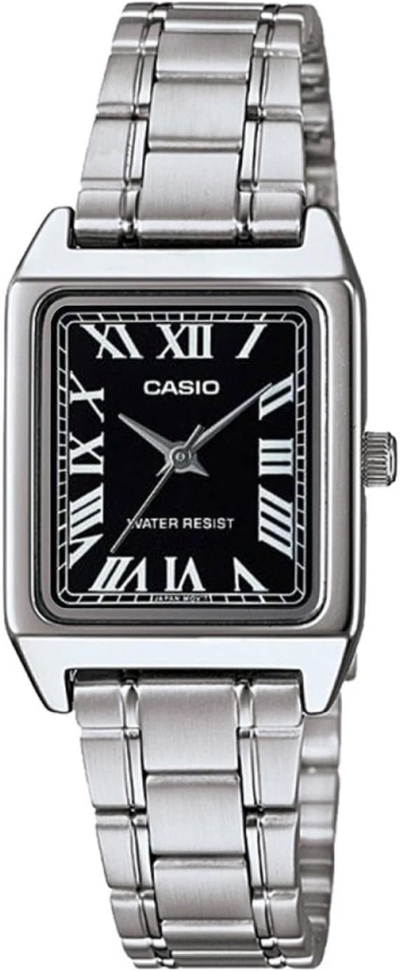 Casio LTP-V007 Series Standard Quartz Women's Watch, LTP-V007D-1B Black Metal Band, Bracelet Type