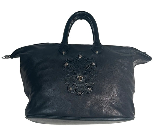 CHROME HEARTS 'FLEUR DE LIS' BLACK DUFFLE