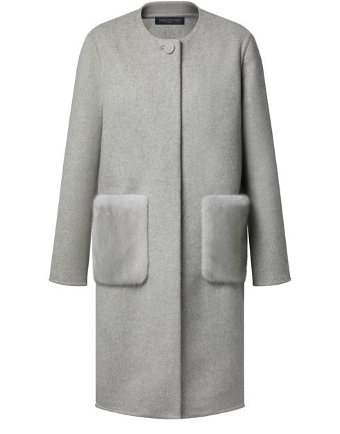 LOUIS VUITTON Straight Coat W/ Fur Pockets - Image 1