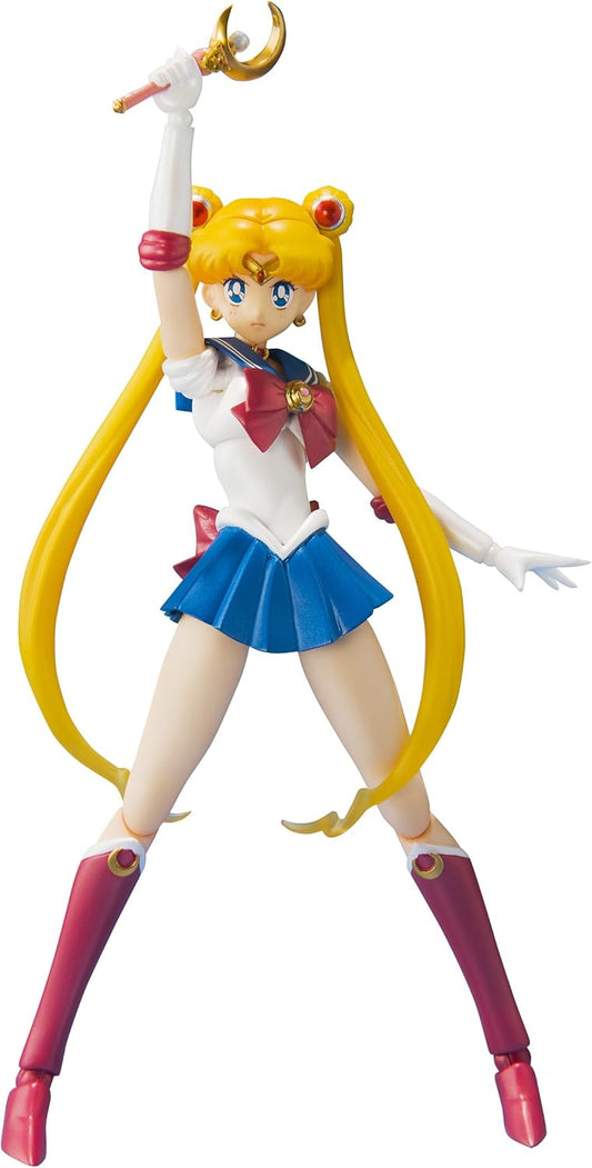 S. H. Figuarts Pretty Guardian Sailor Moon. Sailor Moon. Approx. 140 mm. Painted movable figurine made with ABS & PVC.