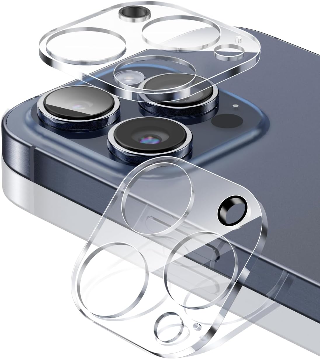 Sungale Camera Film for iPhone 15 Pro / iPhone 15 Pro Max, Camera Lens Protective Cover, Tempered Glass, Ultra Thin, Made by Japan Asahi Glass, For iPhone 15 Pro/iPhone 15 Pro Max, Camera Protection,