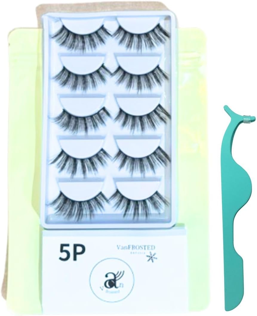 つけまつげ 5ペア まつげ アイラッシュ 超濃密 束感 ロング フェイクミンク 舞台 ステージ 発表会 ダンス チア フィットネス大会 コスプレ 目尻長め ふさふさ まつ毛のり・ピンセット付き 繰り返し使える 3D 競技 (5P)